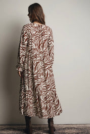 Zebra Print Tiered Maxi Dress - Blue Sky Fashions & Lingerie