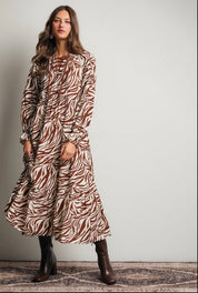 Zebra Print Tiered Maxi Dress - Blue Sky Fashions & Lingerie