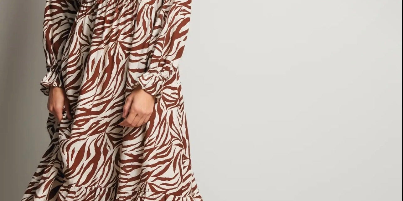 Zebra Print Tiered Maxi Dress - Blue Sky Fashions &amp; Lingerie