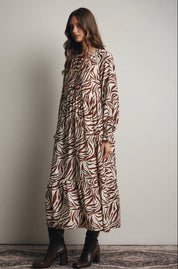 Zebra Print Tiered Maxi Dress - Blue Sky Fashions & Lingerie