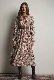 Zebra Print Tiered Maxi Dress - Blue Sky Fashions & Lingerie