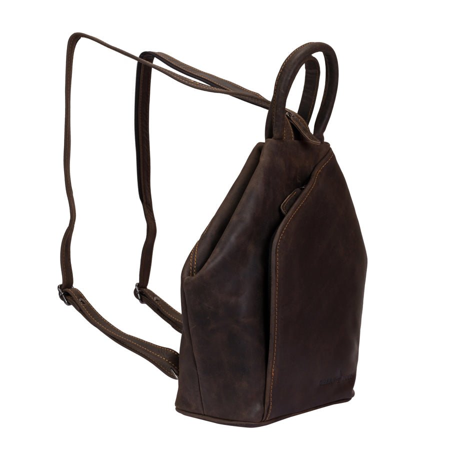 ZOE LEATHER BACKPACK - BROWN - Blue Sky Fashions & Lingerie
