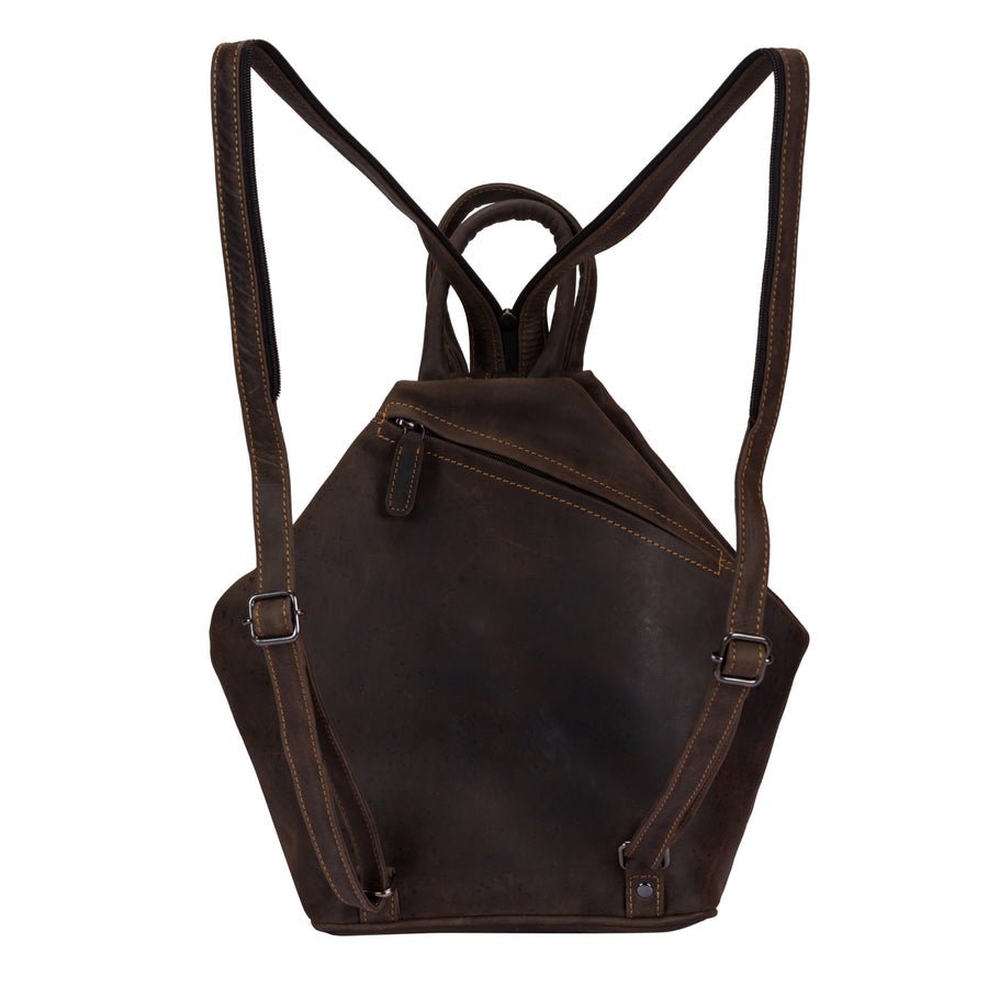 ZOE LEATHER BACKPACK - BROWN - Blue Sky Fashions & Lingerie