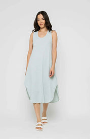 Zooey Tank Dress by Orb - aqua stripe - Blue Sky Fashions & Lingerie