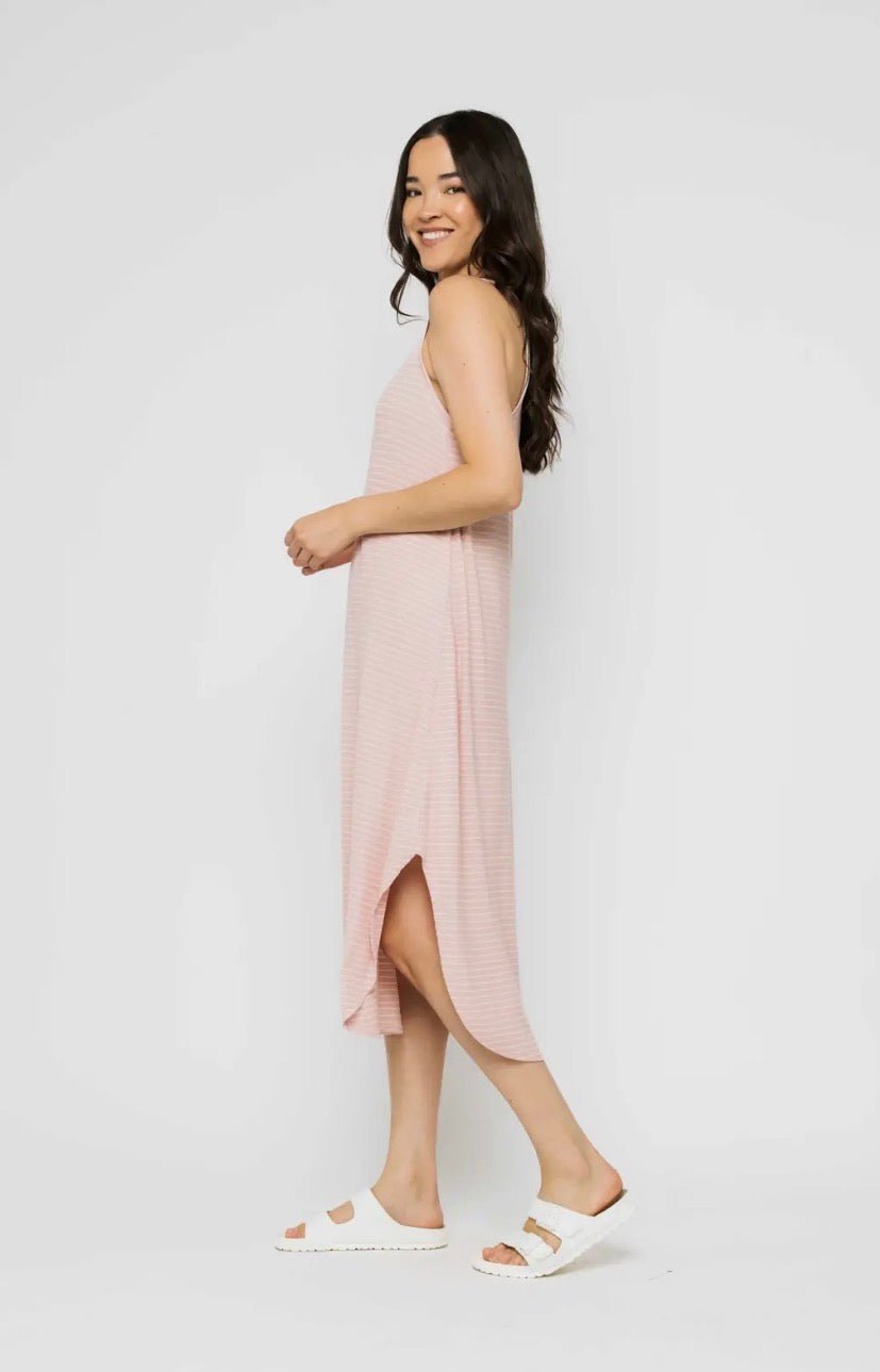 Zooey Tank Dress by Orb - blush stripe - Blue Sky Fashions & Lingerie