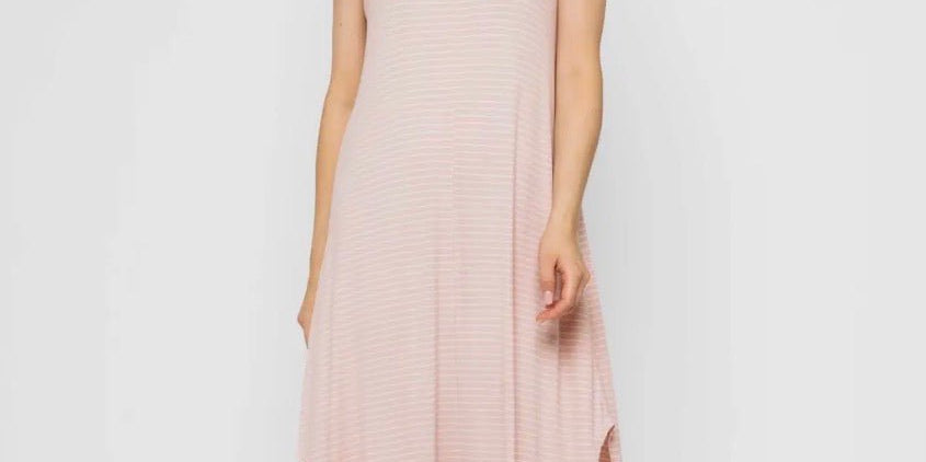 Zooey Tank Dress by Orb - blush stripe - Blue Sky Fashions &amp; Lingerie