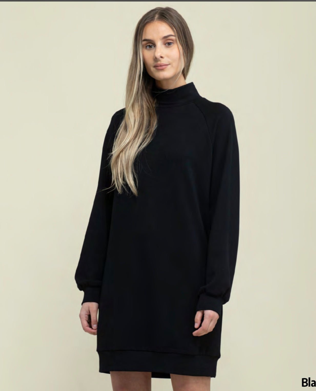 Amber Luxe fleece dress - black - Blue Sky Clothing & Lingerie