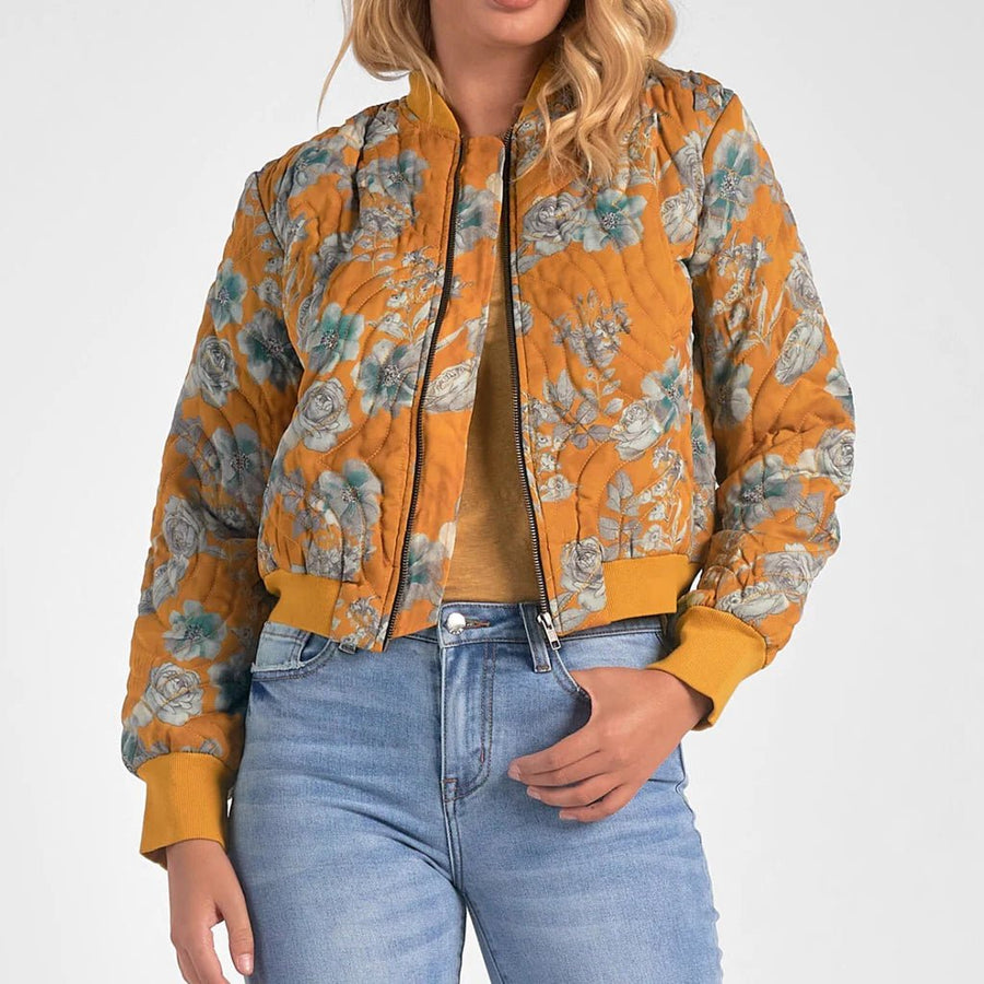 AUBREY QUILTED BOMBER JACKET - Gold - Blue Sky Fashions & Lingerie