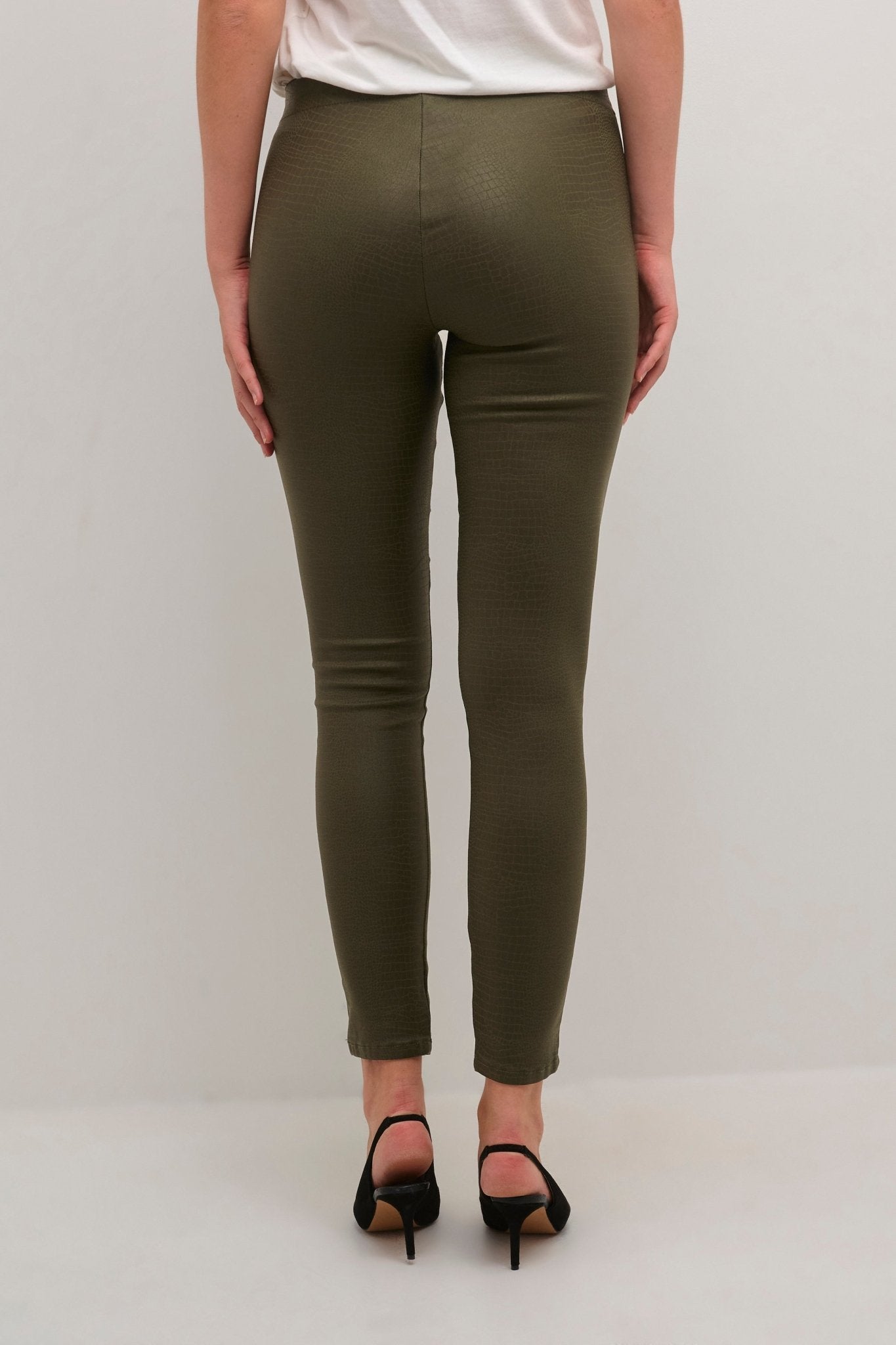 Bettine faux leather leggings by Culture - burnt olive - Blue Sky Fashions & Lingerie