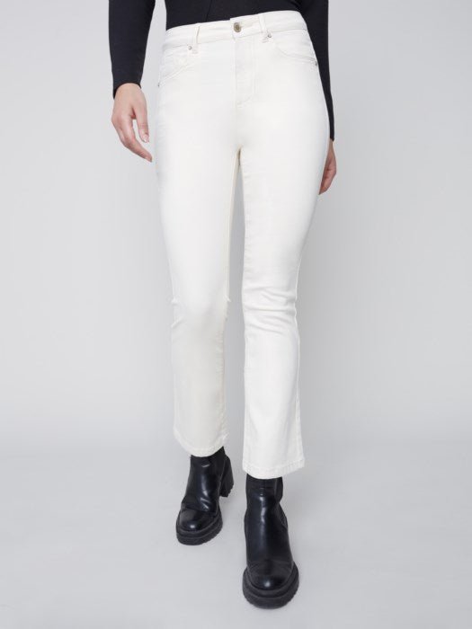 Bootcut Stretch Twill Pants - Creme - Blue Sky Clothing & Lingerie
