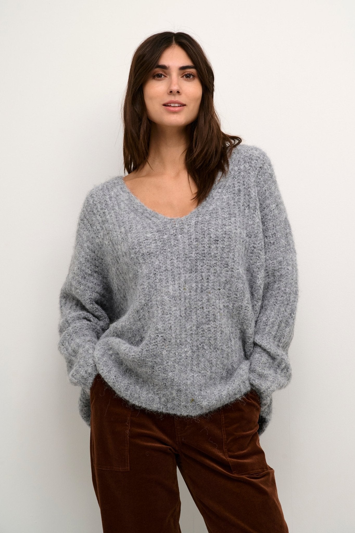 Brava knit pullover by Culture - Grey melange - Blue Sky Fashions & Lingerie