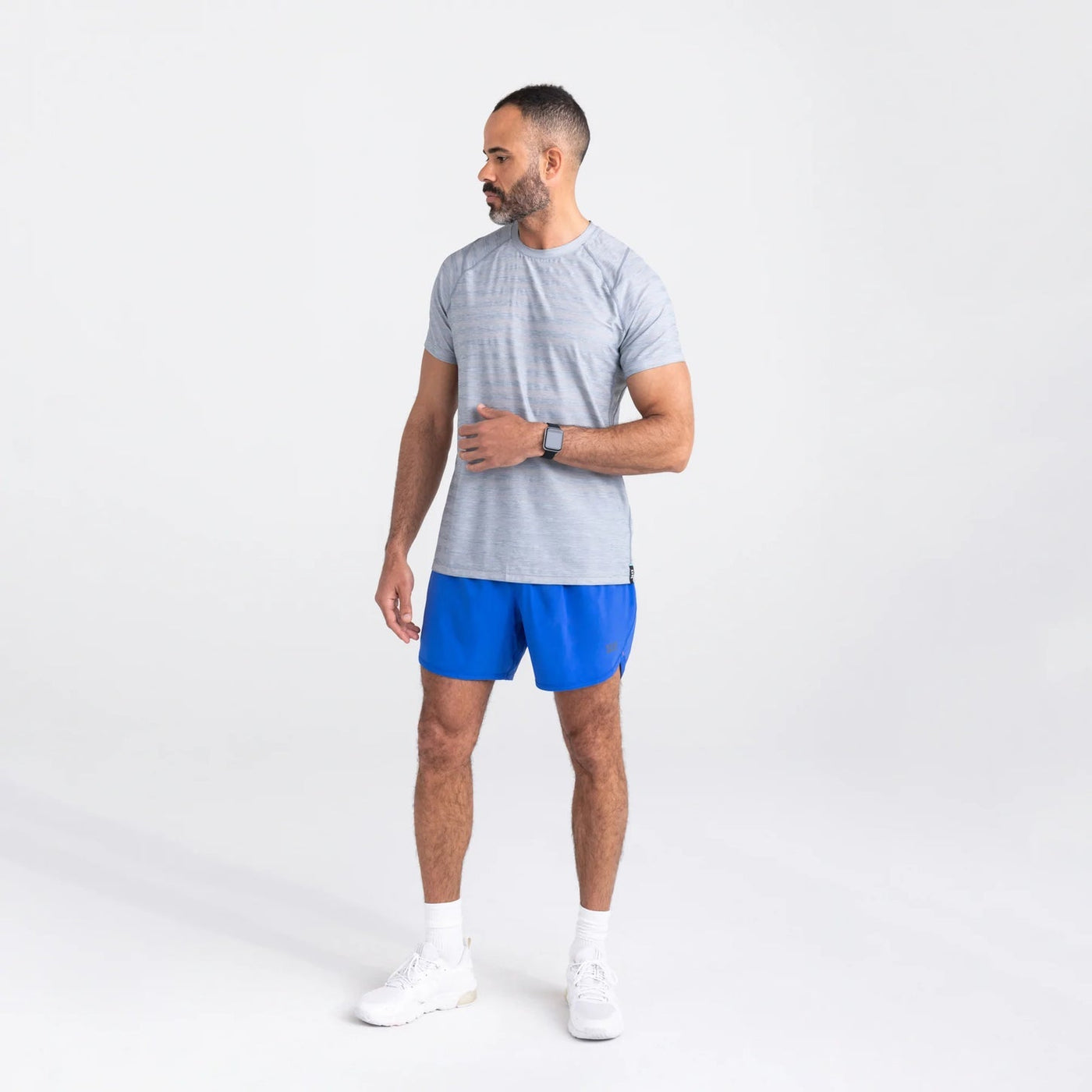 Cooling Mesh Short Sleeve Crew - Mid Grey Heather - Blue Sky Clothing & Lingerie