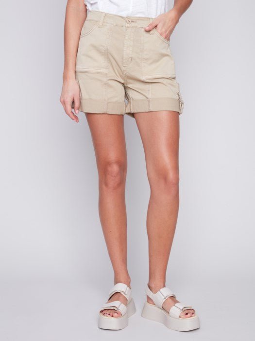 Cotton Canvas Cargo Shorts by Charlie B - Blue Sky Fashions & Lingerie