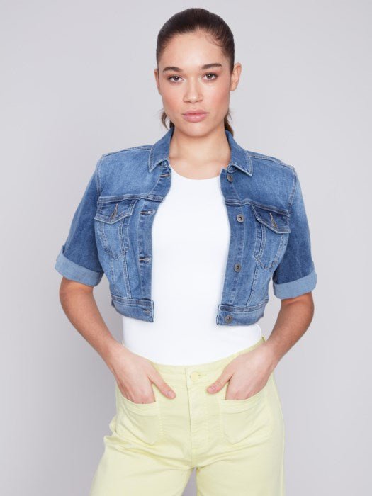 Cropped Jean Jacket by Charlie B - Blue Sky Fashions & Lingerie