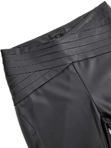 Dana faux leather pleated skinny pants - jet black - Blue Sky Clothing & Lingerie