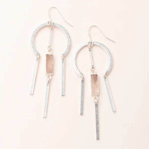 Dream Stone Earring - Rose Quartz/Silver - Blue Sky Fashions & Lingerie