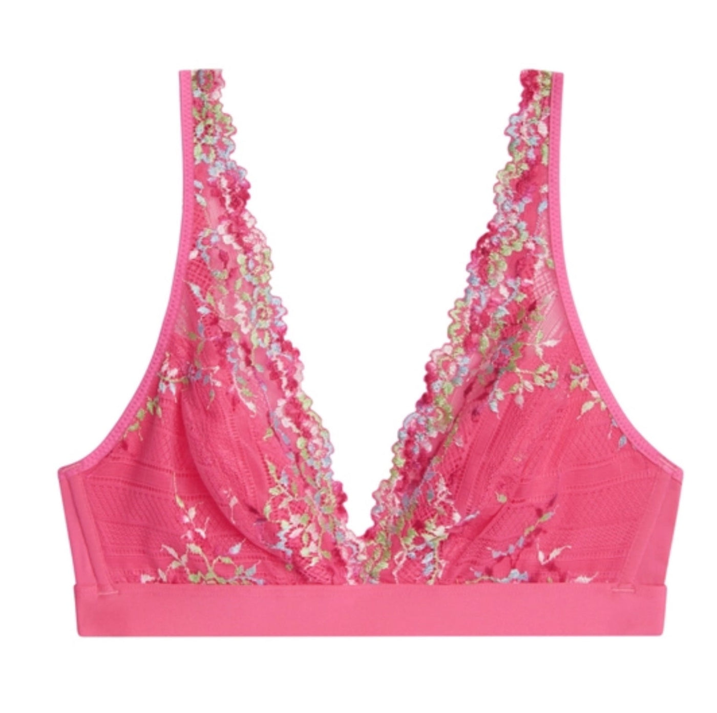 Embrace Lace wire free bralette by Wacoal 852191 in hot pink multi