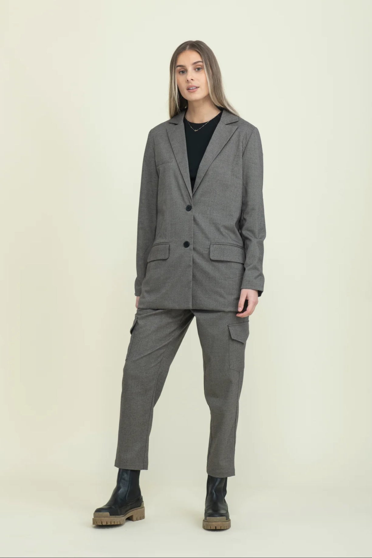 Emma oversized lined blazer by Orb - tweed - Blue Sky Fashions & Lingerie