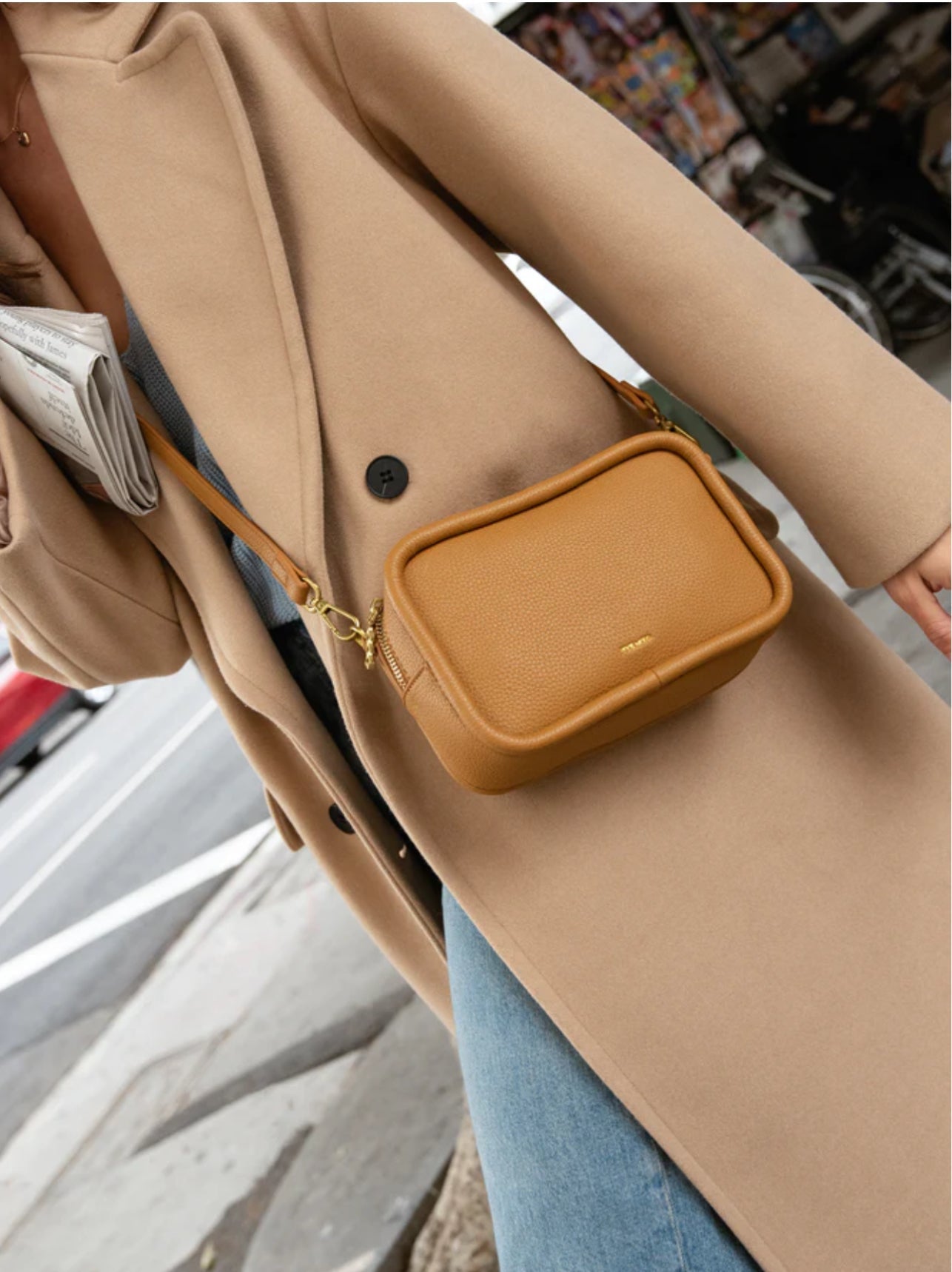 Erika Crossbody bag by Pixie Mood - pebbled mustard - Blue Sky Fashions & Lingerie