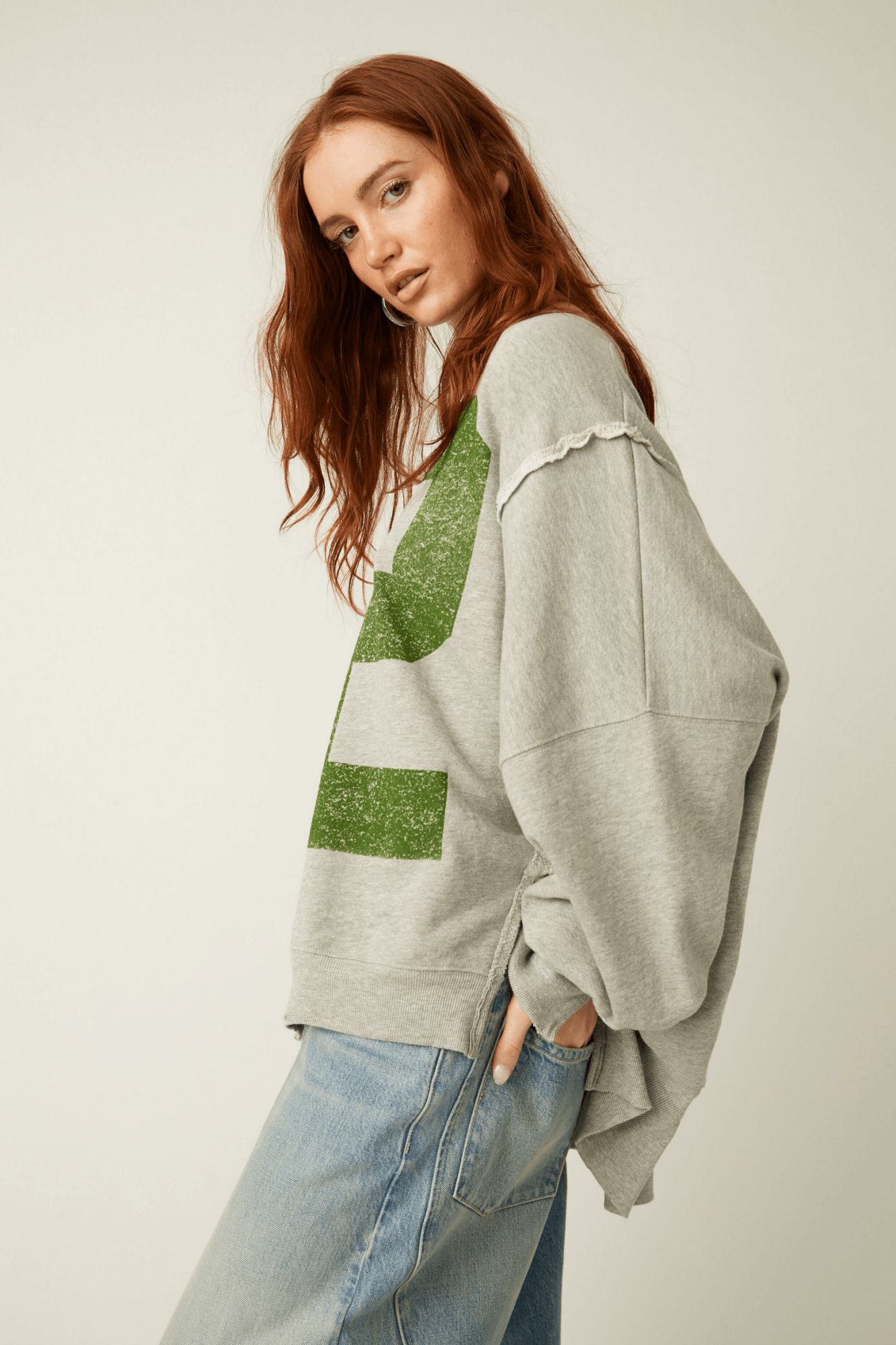 Graphic Camden pullover by Free People - Heather grey - Blue Sky Fashions & Lingerie