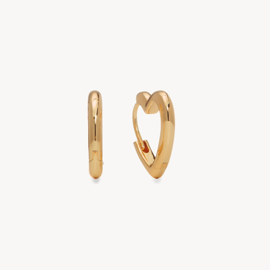 Heart Huggie Hoop Earrings-Gold - Blue Sky Fashions & Lingerie