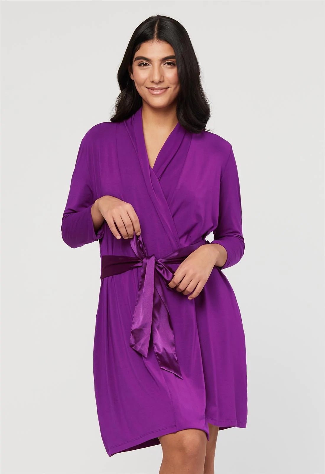 Iconic Robe With Side Pockets - Dark Orchid - Blue Sky Clothing & Lingerie