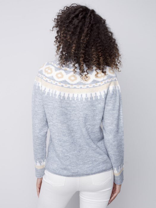 Jacquard Knit Ski Sweater - Blue Sky Clothing & Lingerie