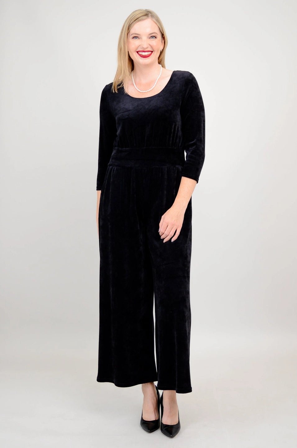 Jolin Velvet Jumpsuit - black - Blue Sky Fashions & Lingerie