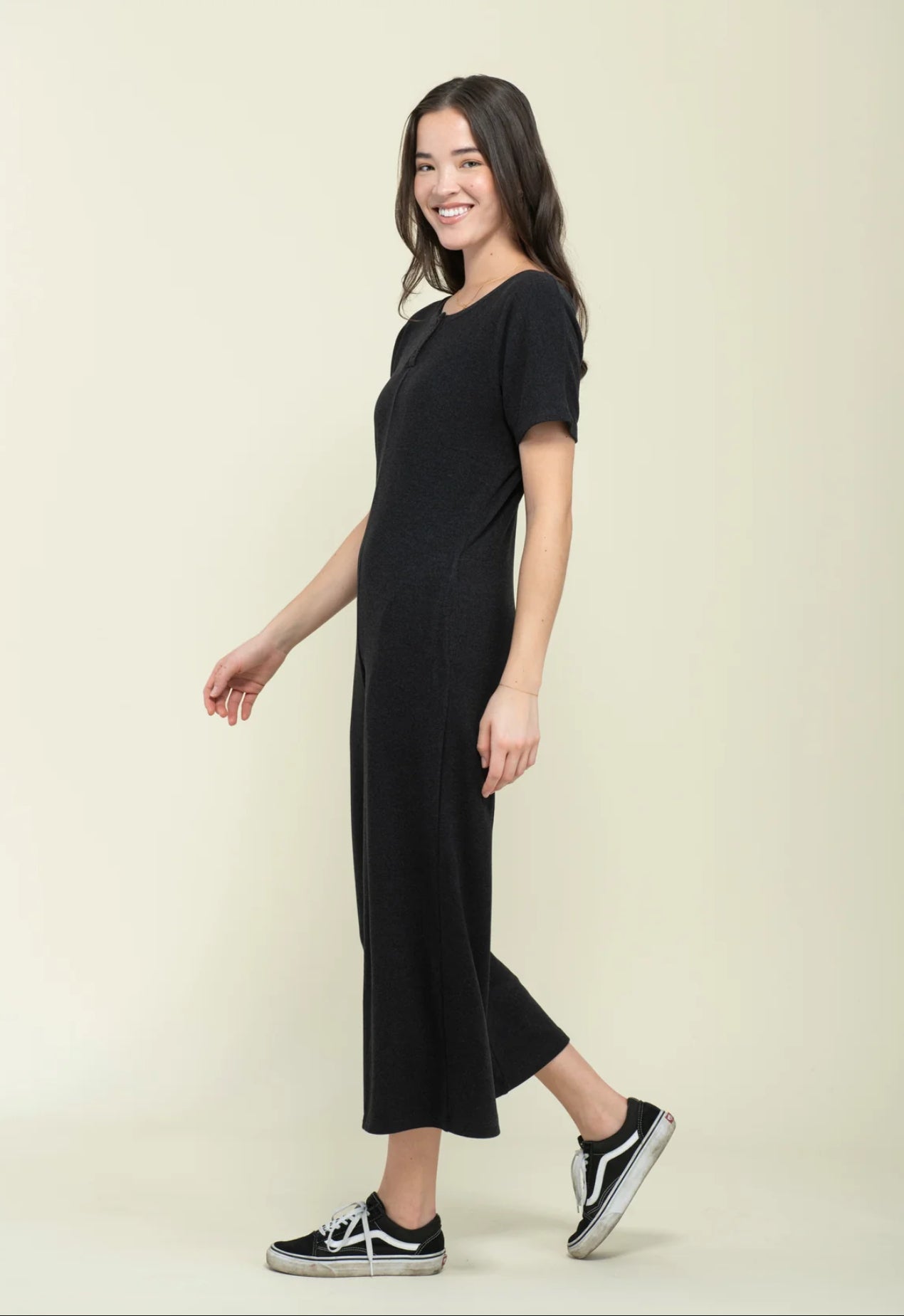 Jonie brushed jersey jumpsuit by Orb - black - Blue Sky Fashions & Lingerie