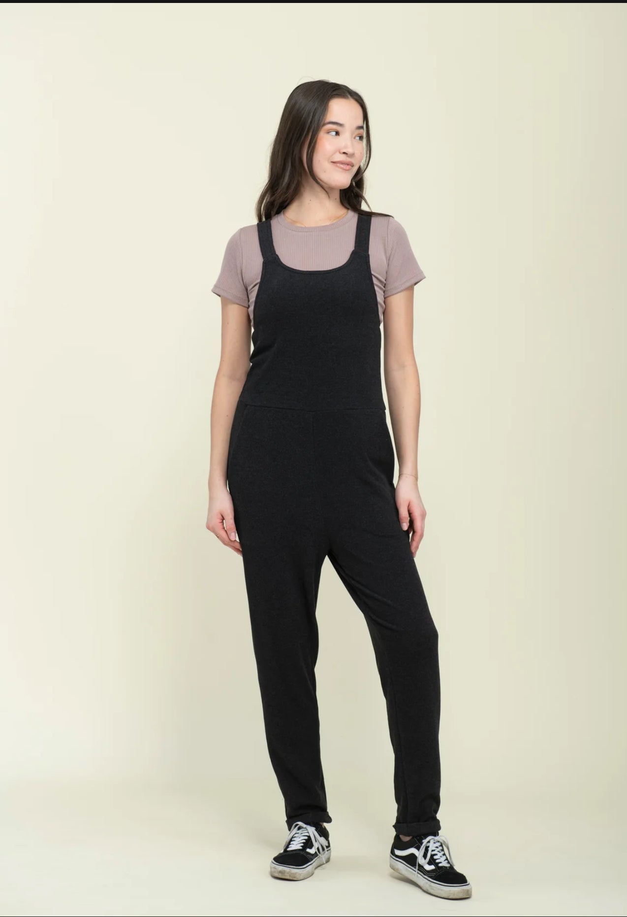 Kay brushed jersey overalls by Orb - Black - Blue Sky Fashions & Lingerie
