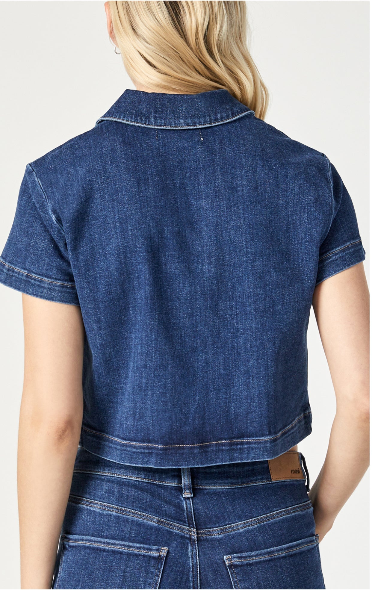 Keyla Cropped Denim Jacket - Dark Feather Blue - Blue Sky Clothing & Lingerie