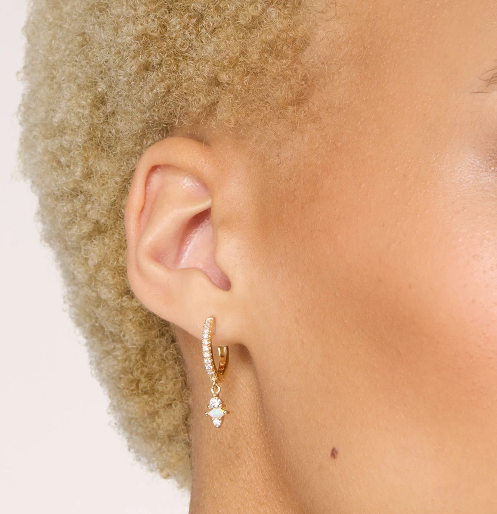 Lace Opal Drop Hoop Earrings - Blue Sky Fashions & Lingerie