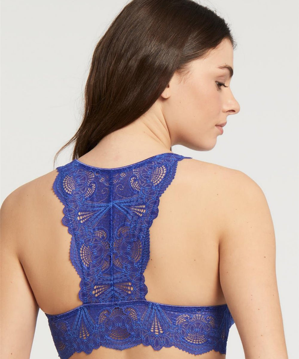 Lace T-Back Bralette - Sapphire - Blue Sky Clothing & Lingerie