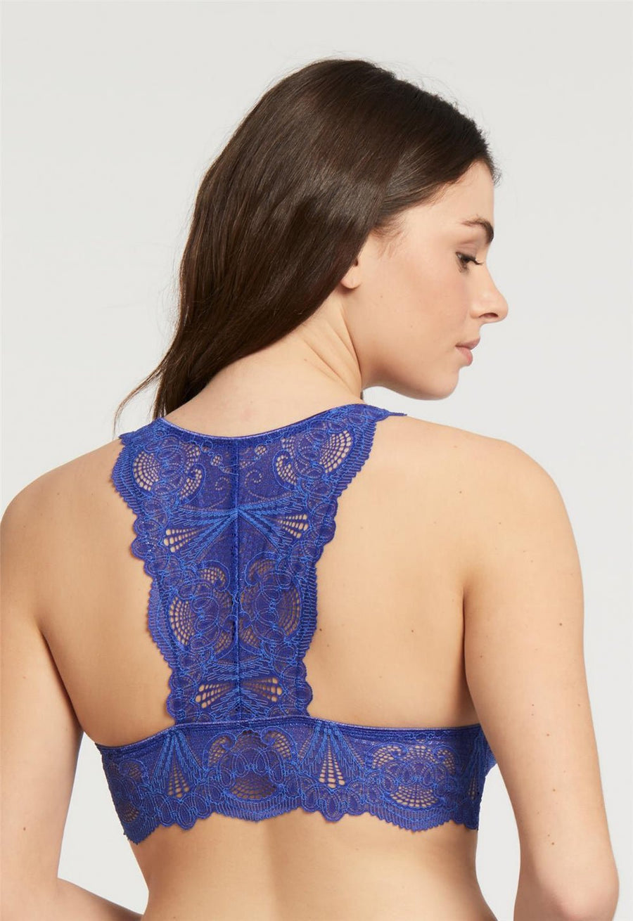 Lace T-Back Bralette - Sapphire - Blue Sky Clothing & Lingerie