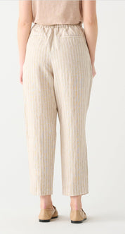 Linen blend tapered striped pants by Black Tape - Blue Sky Fashions & Lingerie