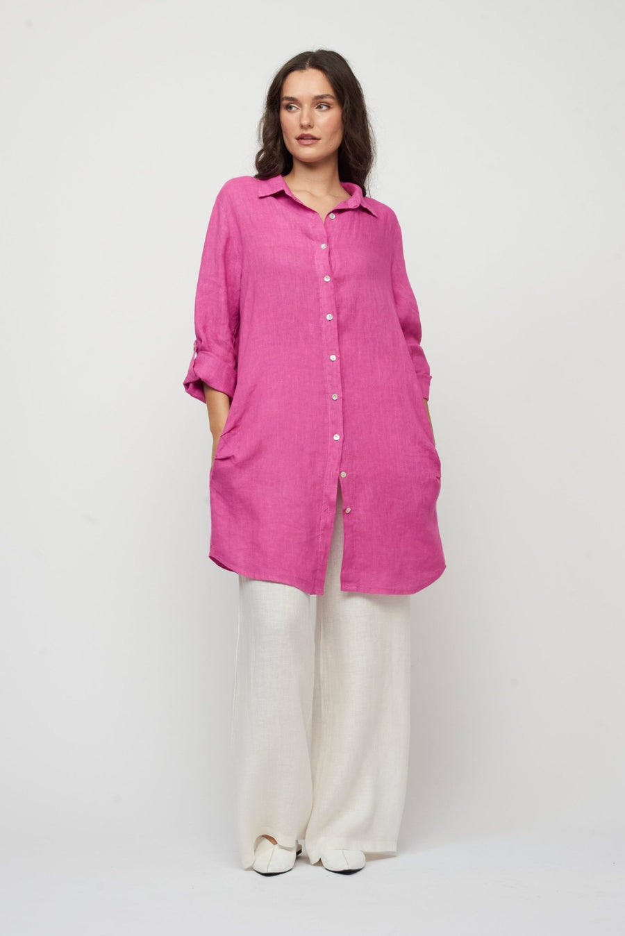 Long Linen Shirt by Pistache - Blue Sky Fashions & Lingerie