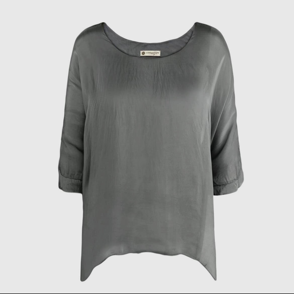 Martina Silk top - dark grey - Blue Sky Clothing & Lingerie