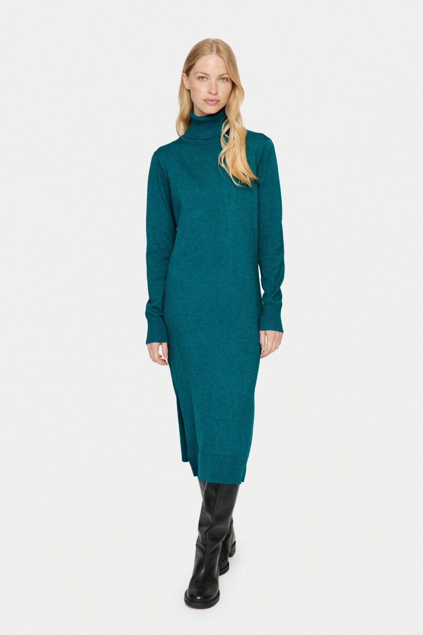 Mila roll neck long dress - reflecting pond - Blue Sky Clothing & Lingerie