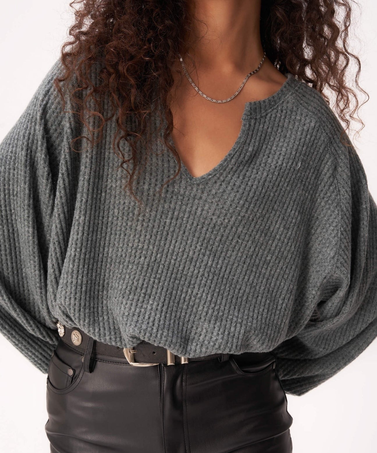 MOXIE COZY THERMAL BUBBLE TOP by Project Social T - MIDNIGHT EMERALD - Blue Sky Fashions & Lingerie