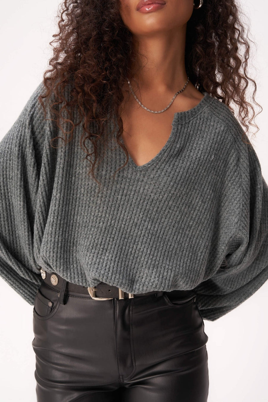 MOXIE COZY THERMAL BUBBLE TOP by Project Social T - MIDNIGHT EMERALD - Blue Sky Fashions & Lingerie