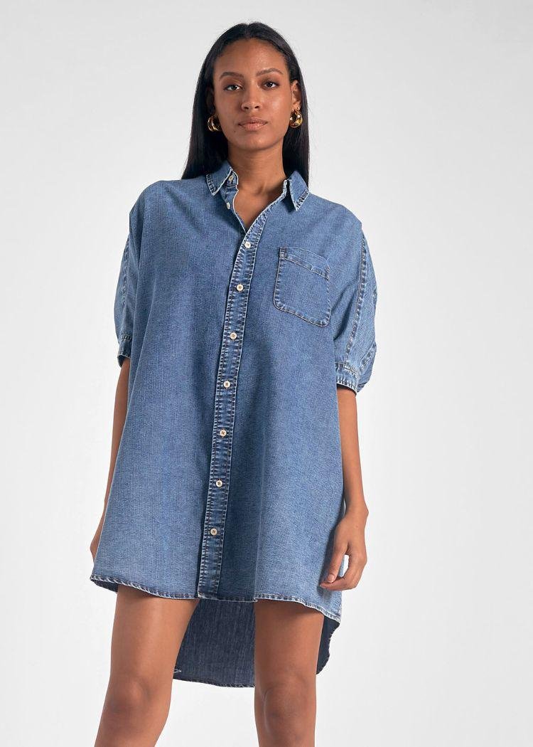 Nellie Denim shirt dress by Elan - Blue Sky Fashions & Lingerie