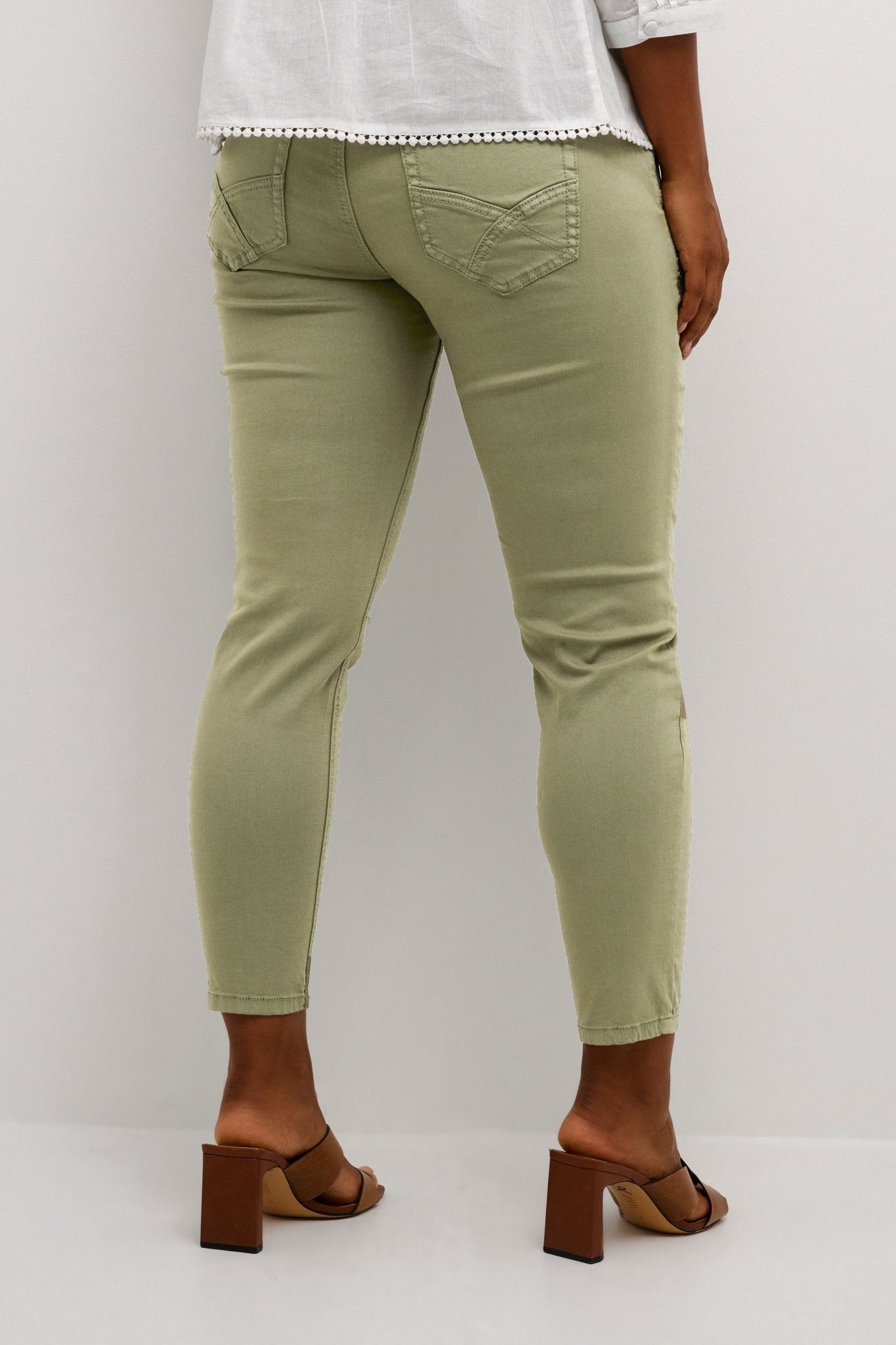 Paula Jeans by Cream - Lichen green - Blue Sky Fashions & Lingerie