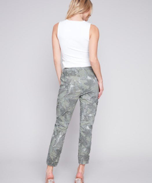 Printed Crinkle Cargo Jogger Pants - Blue Sky Fashions & Lingerie