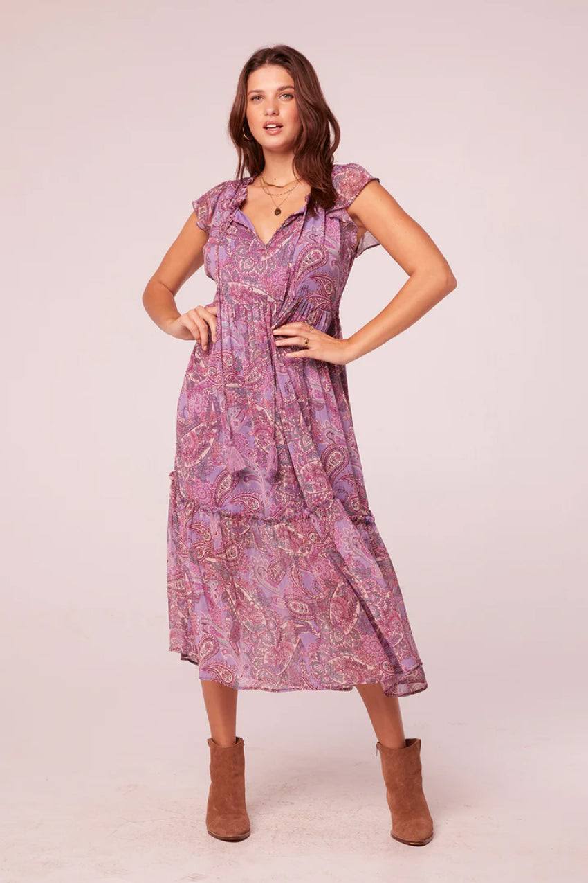 Priyanka lavender paisley midi dress - Blue Sky Clothing & Lingerie