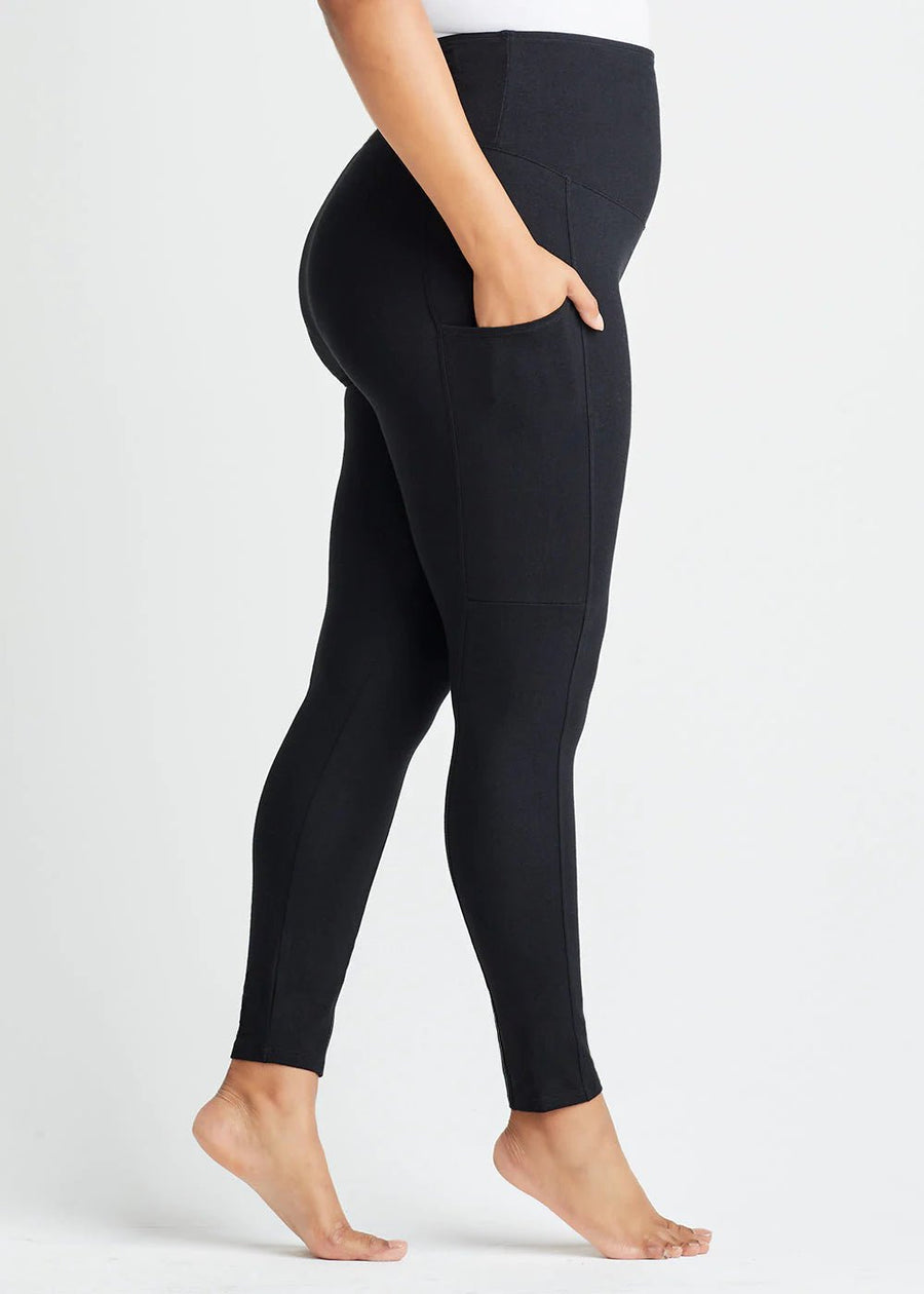 Yummie Faux Leather Shaping Leggings In Black