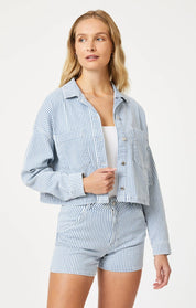Rayna Denim Shirt - Stripe Denim - Blue Sky Fashions & Lingerie