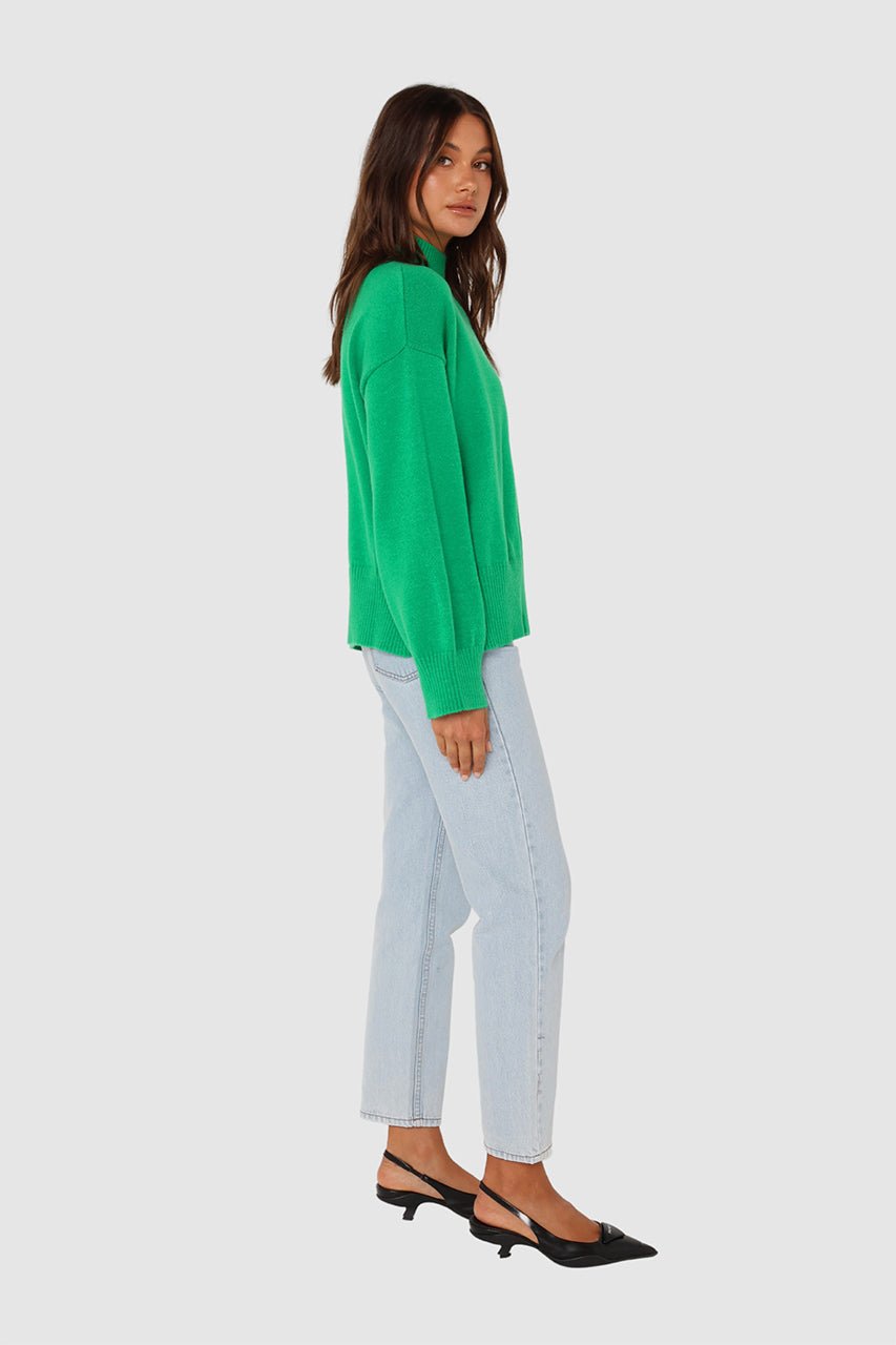 Sabrina Knit Jumper | Green - Blue Sky Clothing & Lingerie