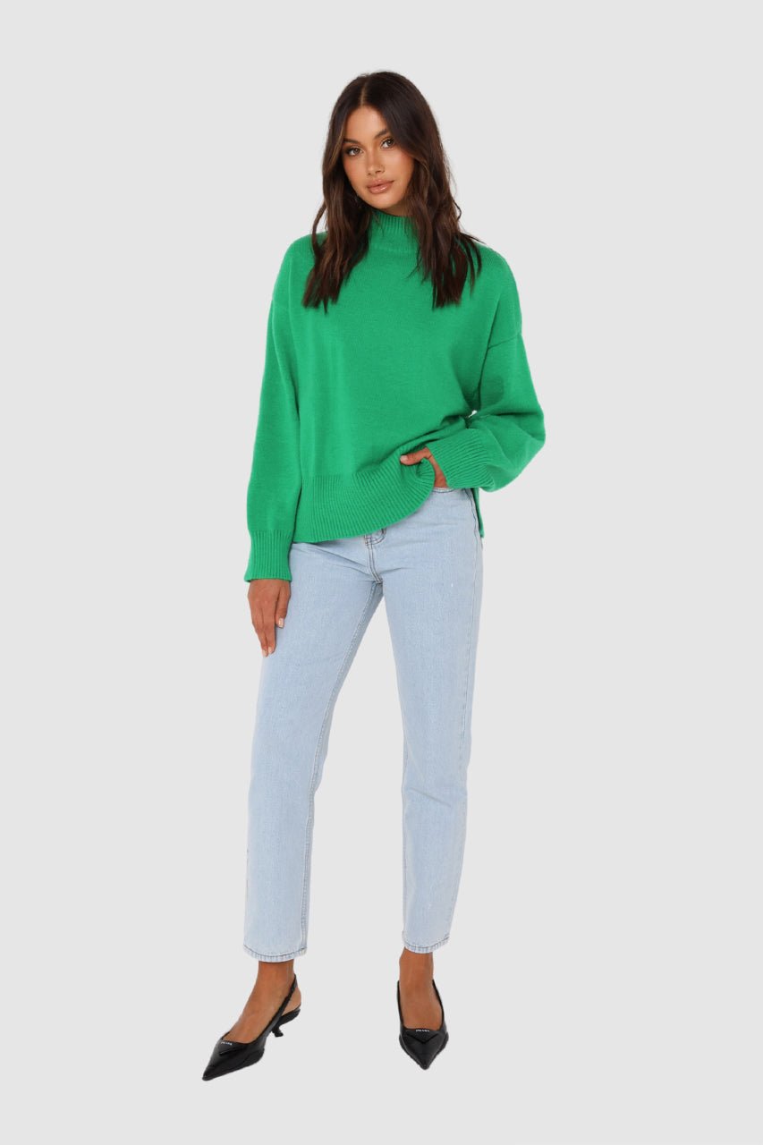 Sabrina Knit Jumper | Green - Blue Sky Clothing & Lingerie