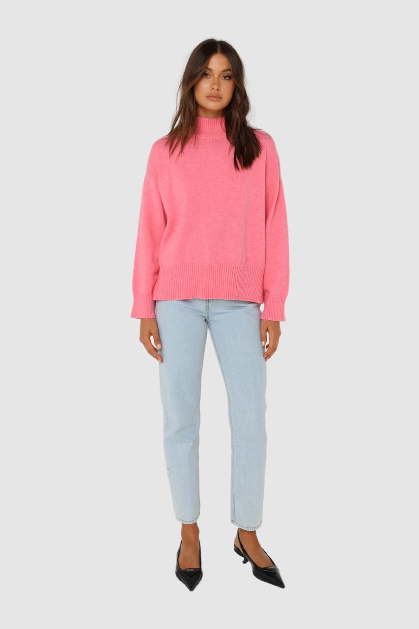 Sabrina Knit Jumper | Pink - Blue Sky Clothing & Lingerie