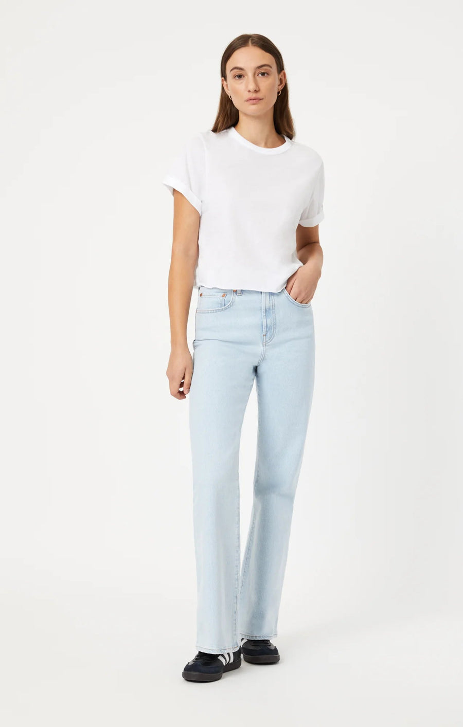 Short Sleeve Crop T-Shirt - White - Blue Sky Fashions & Lingerie